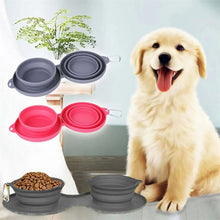 Lade das Bild in den Galerie-Viewer, Rubber Foldable Double Bowl Pet Feeding Bowl Pets Supplies Dog Cat Bowls
